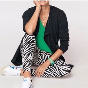 CAbi Black and White Zebra Print Joggers Lg